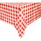 Country Red and White Checkered Tablecloth, Rustic Plastic Table Cover (54 x 108 in, 3 Pack)